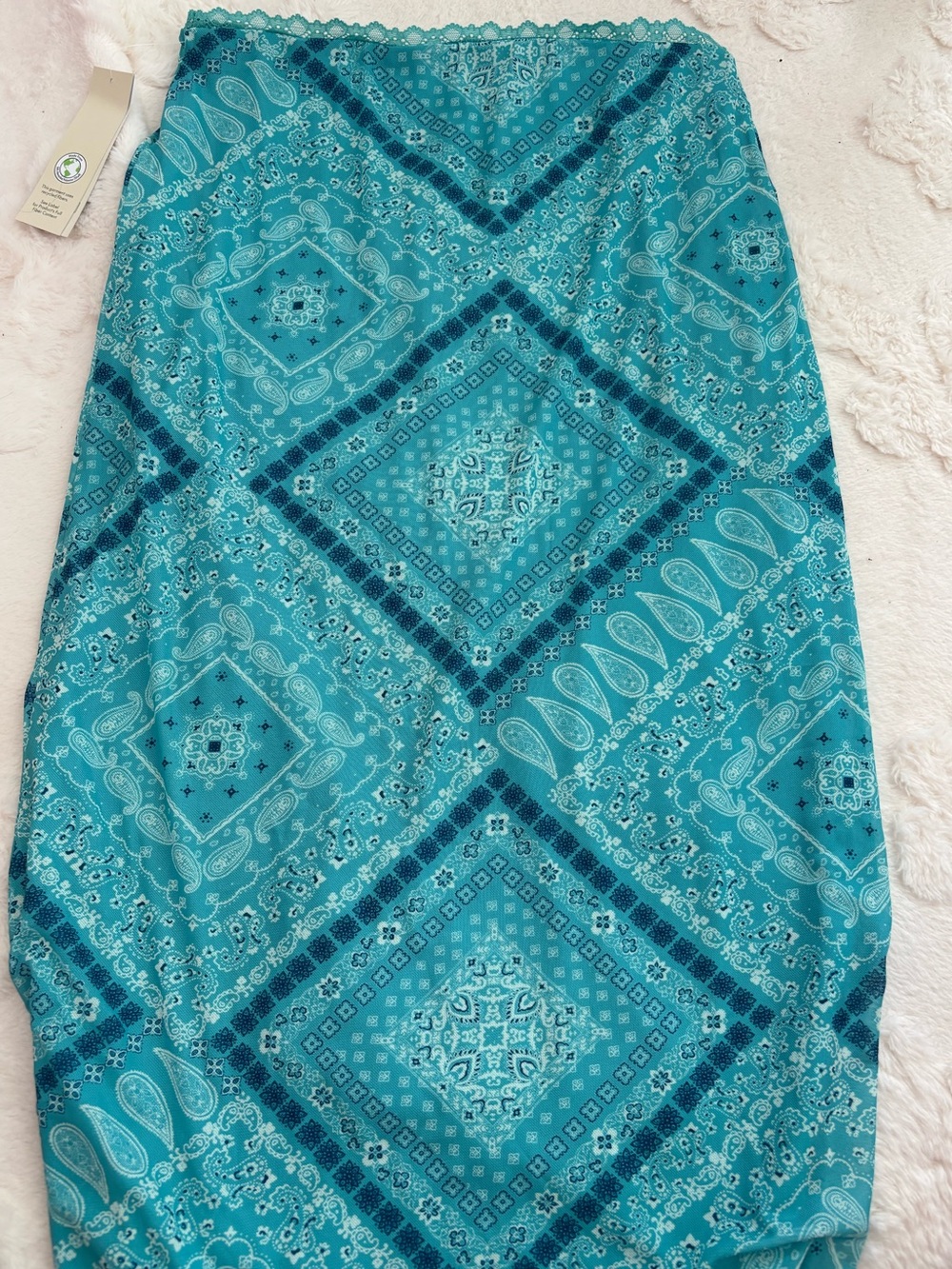 Women’s Turquoise Bandana Print Swim Skirt